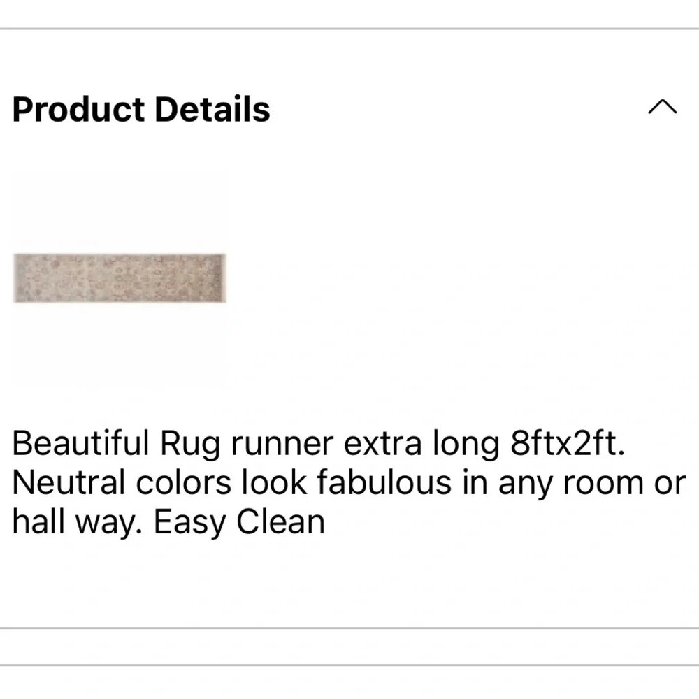 MODAVARI NWT Cora runner rug -8x2 -ivory ocean - Picture 4 of 4